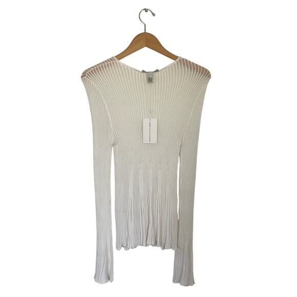 NWT Cotton by Autumn Cashmere Pleated Shadow Bell Sleeve Top Size Medium - Picture 3 of 4